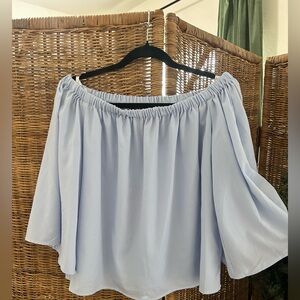 French Connection Sky Blue Off-Shoulder Top